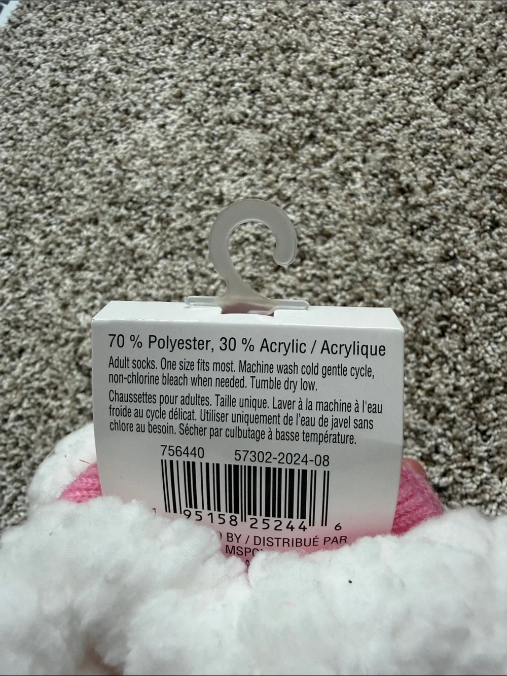 NWT Celebrate It Pink Santa Plush Cuff Slipper Socks